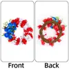 Guirnalda de Decoración para el Día de la Independencia Transfronteriza Adornos Corona de Flores Artificiales Festiva Mimbre Colgante Accesorios para Ventana Plástico