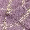 Tela de Tweed a Cuadros con Hilo Dorado Engrosado para Otoño e Invierno en Stock, Tela de Tweed de 630 g para Bolsos, Abrigos y Chaquetas de Moda