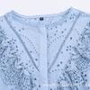 Exportación Transfronteriza Ropa de Mujer Otoño 2025 Nuevo Estilo Europeo y Americano Moda Blusas con Cortes Bordadas 8741231