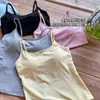 Camisola Sencilla de Metal Adornado con Copas en el Pecho para Mujer, Adelgazante, Adecuada para Primavera y Verano, Se Puede Usar como Capa Interior o como Ropa Exterior, Estilo Dulce y Picante