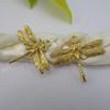 DIY joias acessórios latão cor natural Libélula pequeno pingente roupas acessórios de cabelo material feito à mão 20 * 26mm chapeamento com furos