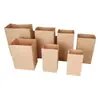 Bolsas de Papel Kraft con Fondo Cuadrado, Empaque a Prueba de Grasa para Llevar con Asas, Impresión Personalizada para Pan, Tostadas y Almacenamiento de Panadería | Mayoreo