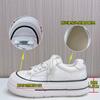 Tenis Blancos de Piel de Vaca de Primera Capa para Mujer, Nuevos para Primavera 2026, Tenis de Suela Gruesa que Aumentan la Altura, Zapatos Casuales Versátiles, Zapatos para Mujer con Punta Amplia