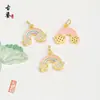 Pingente de Zircônia Microincrustada Gota de Óleo para Mulheres, Pingente de Colar de Morango Estilo Ins Mais Vendido, Fresco de Verão e Sensação de Alto Padrão