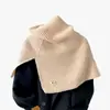 Cachecol de Pescoço para Mulheres no Outono e Inverno, Cachecol de Tricô de Alta Qualidade para Primavera, Novo Xale de Gola Alta 2024 Decoração Estilo Coreano de Dupla Finalidade