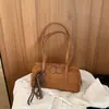 Bolsa de Bowling Escarchada de Gran Capacidad para Mujer 2026 Nueva Moda Retro Bolso de Hombro Único Versátil Bolso Tote para el Trabajo y el Viaje