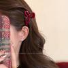 Pinza pequeña con lazo rojo delicado de Año Nuevo para mujer 2024, nueva pinza de tiburón para la parte posterior de la cabeza, pinza para el cabello, accesorios para el cabello