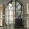 Espejo de pared de gran tamaño estilo europeo creativo para sala de estar, espejo decorativo retro de hierro para balcón, dormitorio, colgante de pared