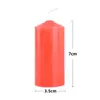 Vela de iluminação doméstica comum grande cilíndrica curta em negrito sólido vermelho branco cera sem fumaça falha de energia de emergência