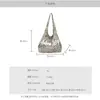 Bolsa de lona com estampa de leopardo, moderna e de grande capacidade, bolsa de ombro feminina, estilo coreano, design casual e simples de bolinhas