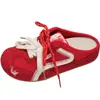 Zapatillas planas antideslizantes de estilo francés de moda para mujer, para usar al aire libre en verano, nuevo modelo 2026, medias pantuflas rojas retro, zapatos Birkenstock