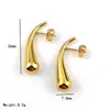 Pendientes de acero inoxidable de lujo ligero europeo y americano, diseño simple de gota de agua, alta gama, personalidad, pendientes irregulares para mujer, joyería para orejas, venta al por mayor