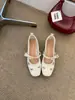 Primeiro Encontro: Sapatos Mary Jane com laço estilo europeu e americano para mulheres, novo modelo outono 2026, bico quadrado com strass, salto grosso