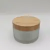 Botella de Vidrio Esmerilado para Crema de 200 ml, Botella para Crema Facial, Botella de Vidrio para Crema con Tapa de Madera de Bambú, Junta de Corcho, Botella Secundaria