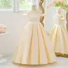 Nuevos modelos 2026 vestidos de florista para niños, vestido formal para niñas, vestido de princesa de boda de satén para florista