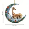 Ornamentos de Árvore de Natal de Girafa para Novos Produtos Transfronteiriços Pingentes Planos de Carro em Acrílico Decorações para Festas de Feriado em Casa