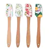 Espátula Pequeña de Silicona, Cuchillo Mezclador de Crema Resistente a Altas Temperaturas, Raspador de Mantequilla con Mango de Madera, Herramienta para Hornear Pasteles en Casa, En Stock