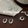 Pendientes de Diseño Nicho Ins Coreano Estilo Fresco Elegante Pendientes Asimétricos Facetados en Forma de V Plata de Ley S925 Elegantes