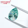 Piedra Suelta de Moissanita Azul-Verde en Forma de Gota, Moissanita Azul-Verde Irregular en Forma de Pera para Incrustaciones, Accesorios de Gemas al por Mayor