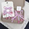 Presilha de Cabelo Cereja Doce Estilo Coreano, Laço de Cabelo Xadrez Rosa Fofo, Elástico de Cabelo para Rabo de Cavalo Infantil, Presilha de Cabelo Trançada Cauda de Andorinha