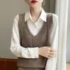 Suéter de cuello en V para mujer 2025 tejido Andy terciopelo transfronterizo chaleco pullover nuevo camisola chaleco otoño al por mayor para mujer