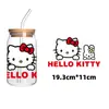 Pegatina de Transferencia UV Hello Kitty Nueva Más Vendida Transfronteriza Etiqueta de Cristal DTF Pegatina para Vidrio Transparente Pegatina DIY Impermeable