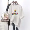 Top de Lactancia Verano Moda Caliente Mamá de Longitud Media Manga Corta Dibujos Animados Camiseta de Lactancia Adelgazante Vestido de Lactancia