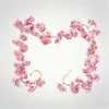 Cipó de Flor de Cerejeira Artificial Transfronteiriço com Folhas, Cipó para Casamento, Decoração de Fundo para Teto, Arranjo de Cena para Atacado, Artificial