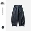 Jeans Preto de Alta Qualidade Japonês Retrô Moda de Rua para Homens, Modelagem Solta, Calça de Perna Curva Ck152