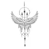 Tatuajes Temporales de Jugo de Hierbas Halo Wings para Hombres, Larga Duración, Color de Tatuaje Artificial de Gama Alta Femenina, Impermeables, Resistentes al Frote, No Reflectantes