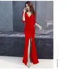 Ropa de Trabajo para Discoteca Vestido Sexy 2026 Nuevo Estilo Negro Ajustado Escote en V Profundo Vestido de Noche Vestido Adelgazante de Alta Gama