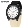 Reloj de Fiesta Estudiantil Sanda Examen Transmisión en Vivo Más Vendido Simple Versátil Unisex Luminoso Correa de Nylon Reloj Impermeable 50m