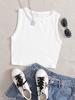Roupas Femininas Transfronteiriças Europeias e Americanas Verão 2023 Nova Camiseta Sexy Preta de Gola Redonda Sem Mangas para Meninas Quentes