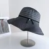 Chapéu de Tecido com Laço Estilo Fresco e Simples para Mulheres, Chapéu Bucket de Sol para Verão, Chapéu de Sol para Viagens ao Ar Livre, Chapéu Cloche Versátil