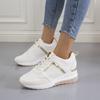Zapatos casuales de talla grande de una sola capa para mujer 2023 Verano nuevos zapatos casuales de plataforma europea con cuña, tenis con cordones, comercio exterior transfronterizo