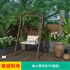 Cadeira de Balanço para Exterior, Cadeira de Balanço para Pátio, Cadeira Suspensa Simples/Dupla de Ferro Forjado para Varanda, Cesta Suspensa com Teto de Tecido, Rede de Descanso para Jardim Interno/Externo