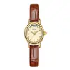 Gedi Gedi Otoño Nuevo Reloj para Mujer Reloj Marrón Pequeño Reloj Redondo Pequeño Retro Reloj de Lujo Sencillo y Accesible para Mujer Ropa de Trabajo