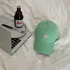 P Carta All-match Cap Feminino Grande Cabeça Rosto Pequeno Boné de Beisebol Estilo Coreano Chapéu da Moda Primavera e Verão Chapéu de Sol para Homens
