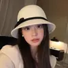 Sombrero de lazo estilo Hepburn francés para mujer, sombrero de cubo de lana para otoño e invierno, sombrero de pescador elegante y sofisticado, sombrero de cubo estilo Chanel