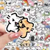 72 líneas de pegatinas de gatitos lindo caricatura simple gatito decorativo funda para teléfono móvil portátil pegatinas impermeables