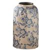 Antigo gelo rachadura azul e branco porcelana vaso de cerâmica novo estilo chinês casa sala de estar decoração de mesa arranjo de flores flores secas