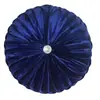 Almohada redonda de calabaza de terciopelo de seda helada transfronteriza con hebilla de diamantes de imitación para sofá de sala de estar, cabecera, ventanal y cojín suave para decoración del hogar al por mayor