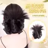 Moño de Flores Peluca con Pinza de Garra para Mujer, Estilo Perezoso con Coleta Baja Plumosa y Accesorio para el Cabello de Lazo, Moño Peluca Esponjoso para la Parte Posterior de la Cabeza