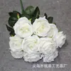 Ramo Alto Artificial de Rosas Rizadas de 10 Cabezas Ramo Francés Decoración del Hogar Camino de Boda Flor Artificial Flor de Rosa Falsa