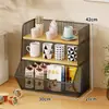 Estante de almacenamiento de escritorio, multifuncional para uso doméstico, con compartimentos escalonados para bocadillos, botellas de agua y otros artículos; organizador y estante de exhibición para encimera de cocina; portavasos