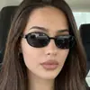 Gafas de Sol Ovaladas de Montura Pequeña Estilo Retro Europeo y Americano Ins Gafas de Sol Únicas Transfronterizas Estilo Callejero Simple Lente Plana Tendencia Gafas de Sol para Mujer