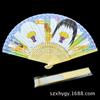 Venta al por mayor de fábrica abanico de hueso de bambú de 21 cm para exportación abanico japonés de papel con patrón abanico plegable elegante de estilo japonés para publicidad