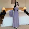Outono Precoce Design de Nicho Estilo Suave Vestido de Tricô Crochê com Alça Fina Conjunto de Cardigã Outerwear Saia Longa Feminino
