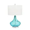 Lámpara de Mesa de Vidrio Corrugado Moderno y Sencillo para Agua Dormitorio Decoración de Personalidad Lámpara de Mesita de Noche Lámpara de Mesa Azul Venta Directa de Fábrica