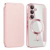 Adecuado para Samsung A55 5g Funda de Cuero Magnética Dorada Galvanizada Cubierta de Teléfono Comercio Exterior A56 Funda Protectora Plegable de Cobertura Total Venta al por Mayor